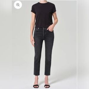 AGOLDE Riley High Rise Straight Leg Crop Jeans in Panoramic. 27